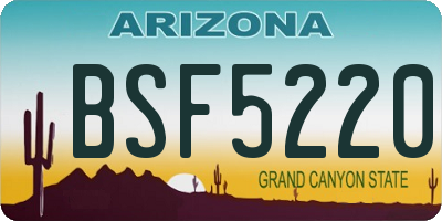 AZ license plate BSF5220