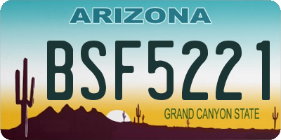 AZ license plate BSF5221