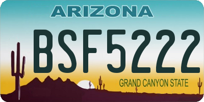 AZ license plate BSF5222