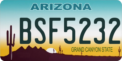 AZ license plate BSF5232