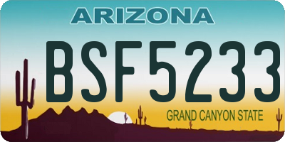 AZ license plate BSF5233