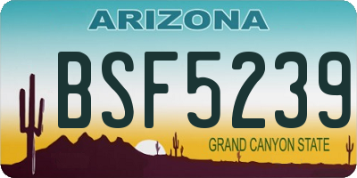 AZ license plate BSF5239
