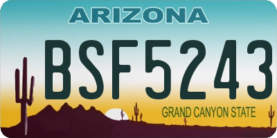 AZ license plate BSF5243