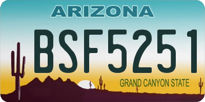 AZ license plate BSF5251