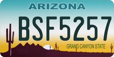 AZ license plate BSF5257