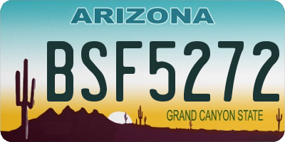 AZ license plate BSF5272