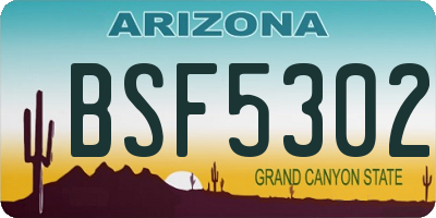 AZ license plate BSF5302