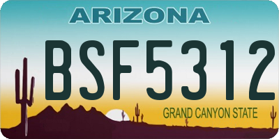 AZ license plate BSF5312