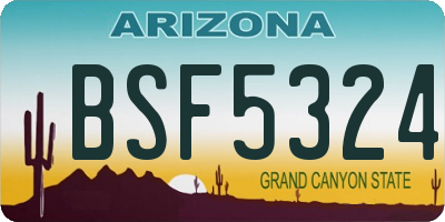 AZ license plate BSF5324
