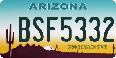AZ license plate BSF5332