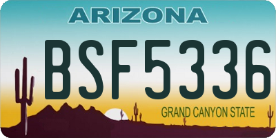 AZ license plate BSF5336