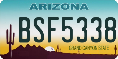 AZ license plate BSF5338