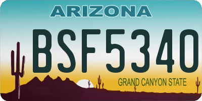 AZ license plate BSF5340