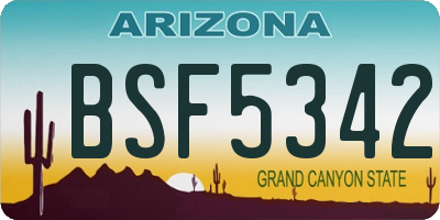 AZ license plate BSF5342