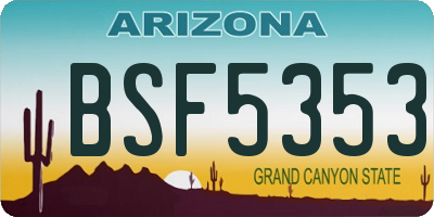 AZ license plate BSF5353