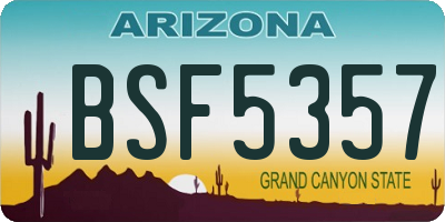 AZ license plate BSF5357