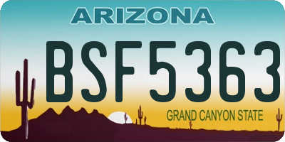 AZ license plate BSF5363