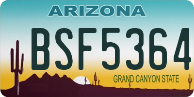 AZ license plate BSF5364