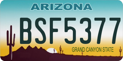 AZ license plate BSF5377