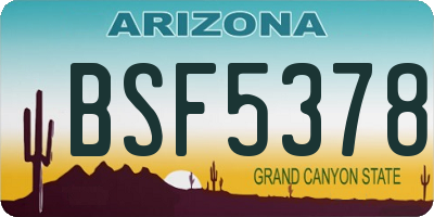AZ license plate BSF5378