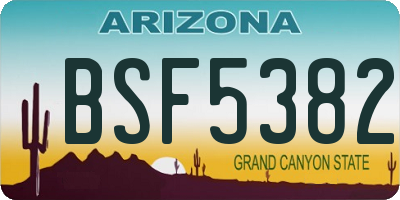 AZ license plate BSF5382