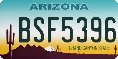 AZ license plate BSF5396