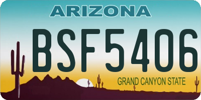 AZ license plate BSF5406