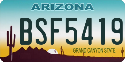 AZ license plate BSF5419