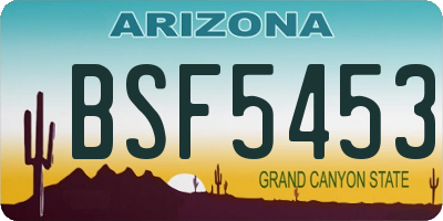 AZ license plate BSF5453