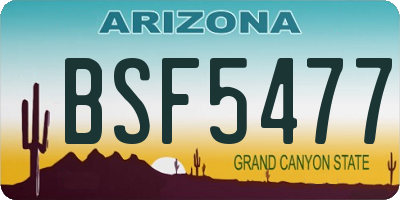 AZ license plate BSF5477