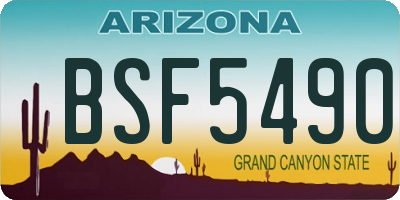 AZ license plate BSF5490