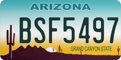 AZ license plate BSF5497