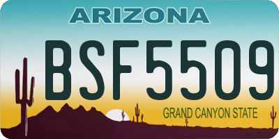 AZ license plate BSF5509