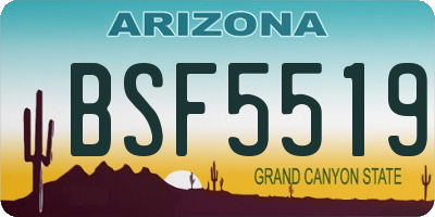 AZ license plate BSF5519