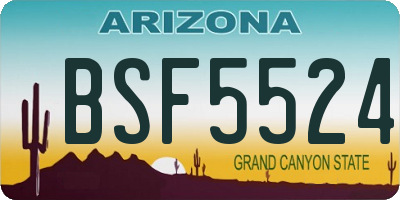 AZ license plate BSF5524