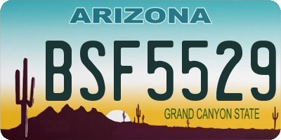 AZ license plate BSF5529