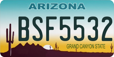 AZ license plate BSF5532