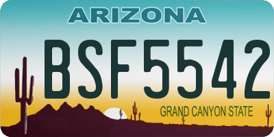 AZ license plate BSF5542