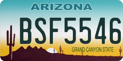 AZ license plate BSF5546