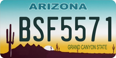AZ license plate BSF5571