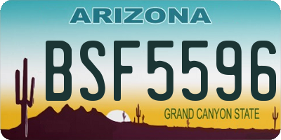 AZ license plate BSF5596