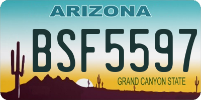 AZ license plate BSF5597