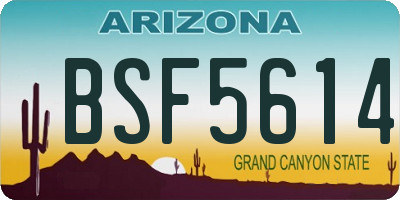AZ license plate BSF5614
