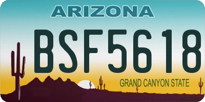 AZ license plate BSF5618