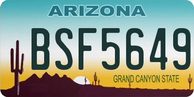 AZ license plate BSF5649
