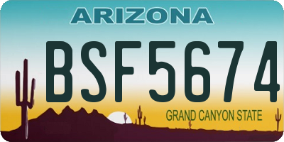 AZ license plate BSF5674