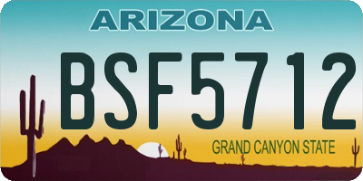 AZ license plate BSF5712