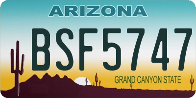 AZ license plate BSF5747