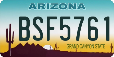 AZ license plate BSF5761