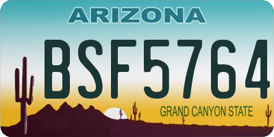 AZ license plate BSF5764